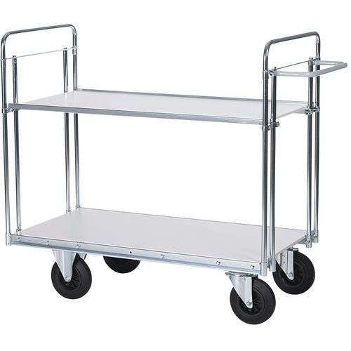 Carrello per carichi pesanti 2 ripiani 800X520mm - 500kg,