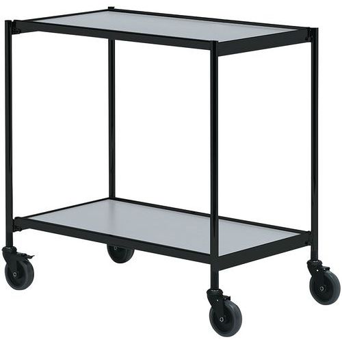 Base carrellata nera/grigia - 2 ripiani 1000x420mm - 150 kg,