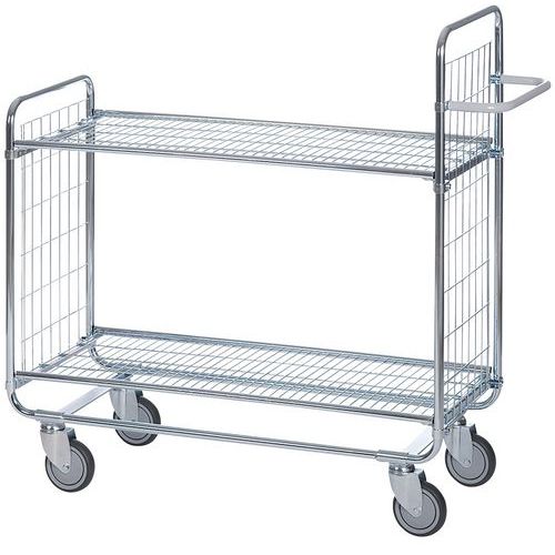 Carrello per preparazione ordini a 2 ripiani 750x450mm - 200 kg,