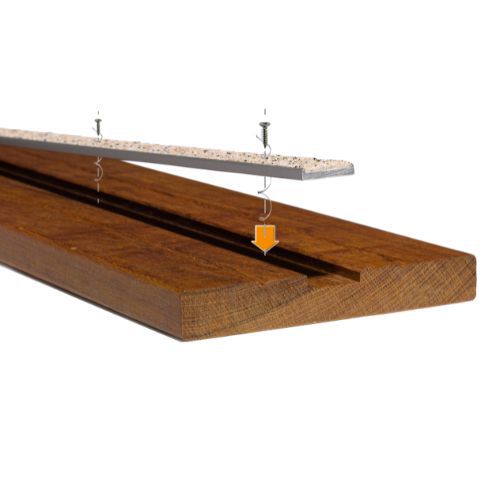 Profilo con inserto nero u24/3m alluminio minerale 24mm,