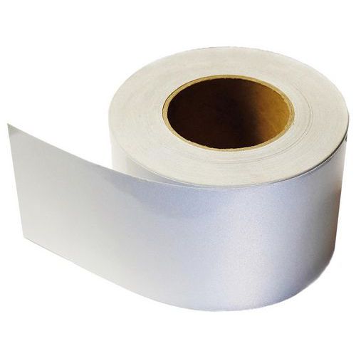 Nastro segnalazione riflett rotolo 5mx100mm argento-Wattelez,