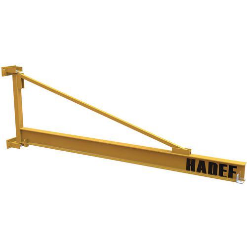 Gru a parete braccio triangolare F=250 kg Portata =3 m,