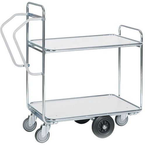 Carrello con 2 ripiani 850x520 mm - 300 kg,