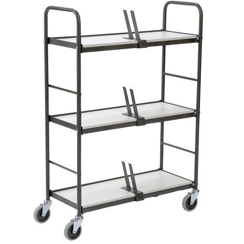 Carrello porta-raccoglitori - 3 ripiani 730x275 mm - Portata 100 kg,