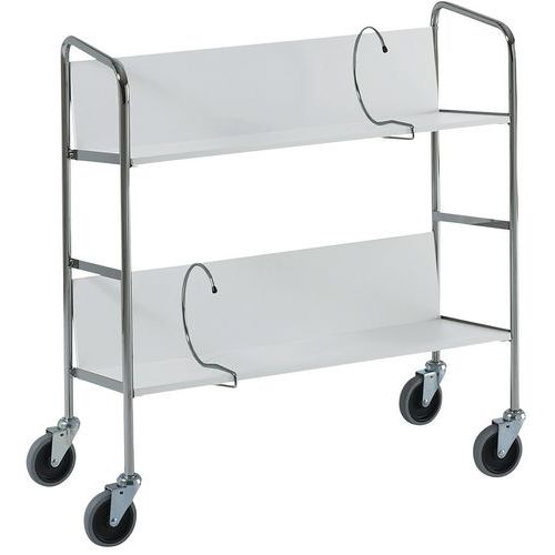 Carrello porta-raccoglitori 750x290 grigio 2 ripiani,