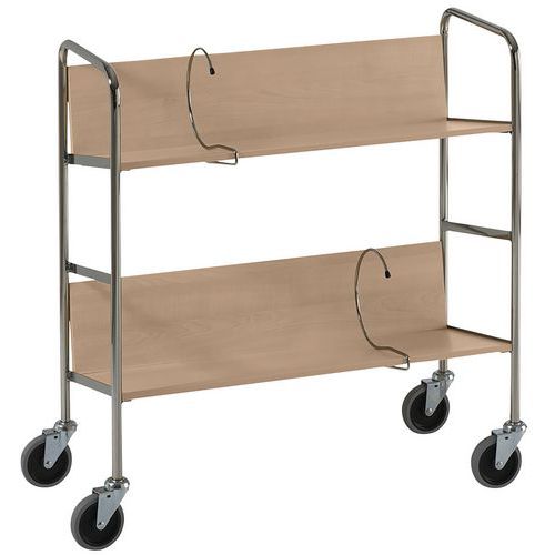 Carrello porta-raccoglitori 750x290 rovere 2 ripiani,