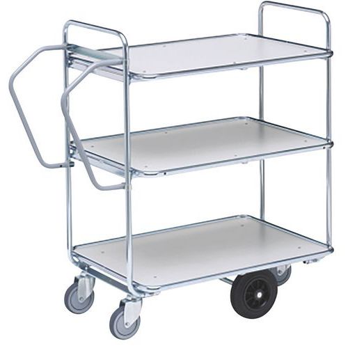 Carrello con 3 ripiani 1200x620 mm - 300 kg,