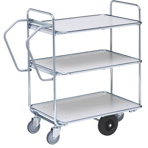 Carrello con 3 ripiani 850x620 mm - 300 kg,