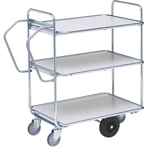 Carrello con 3 ripiani 850x520 mm - 300 kg,
