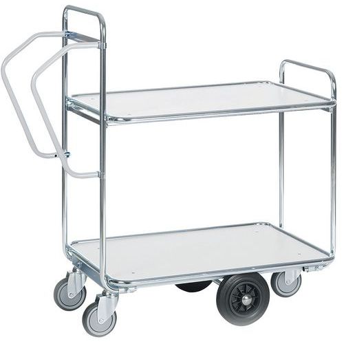 Carrello con 2 ripiani 850x620 mm - 300 kg,