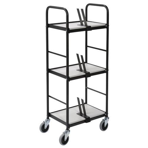 Carrello porta-raccoglitori - 3 ripiani 430x275 mm - Portata 100 kg,