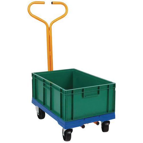 Base carrellata 250kg timone+contenitore rig Manutan Expert,