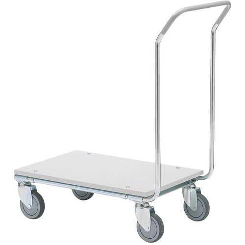 Carrello con sponda fissa ripiano 530x465 mm - 200 kg,
