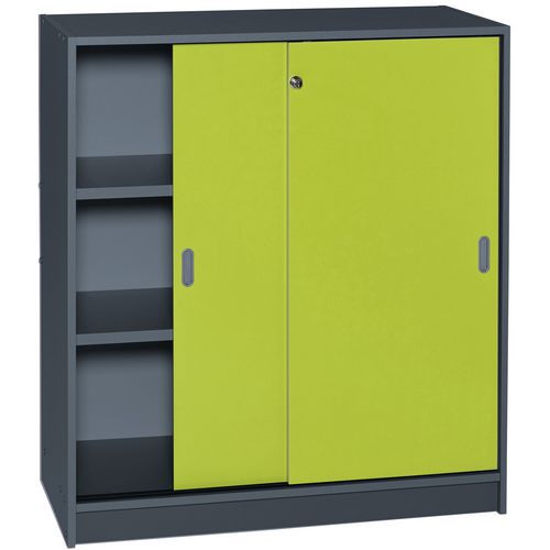 Armadio da ufficio con porte scorrevoli Antracite Altezza 100 cm 9538,