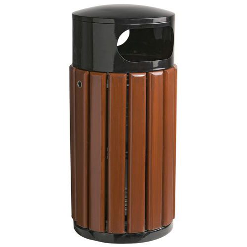 Pattumiera rifiuti urbani Rosa 40L grigio manganese-Legno,
