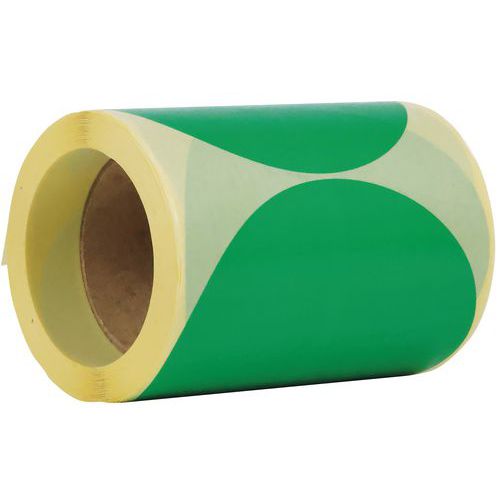 Dischetto adesivo rimovibile in rotolo ø150mm verde - Manutan,