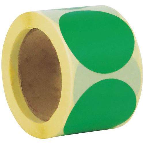 Dischetto adesivo rimovibile in rotolo ø70mm verde - Manutan,