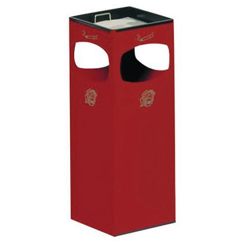 Posacenere-cestino in metallo rosso 22L,