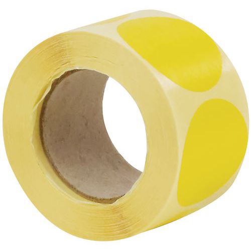Dischetto adesivo rimovibile in rotolo ø40mm giallo-Manutan,