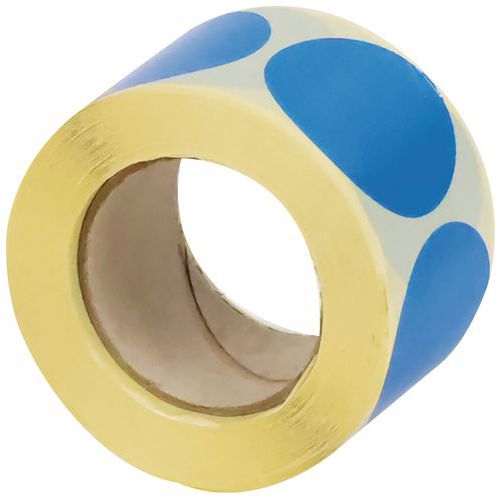 Dischetto adesivo rimovibile in rotolo ø40mm blu - Manutan,