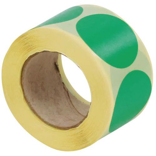 Dischetto adesivo rimovibile in rotolo ø40mm verde - Manutan,