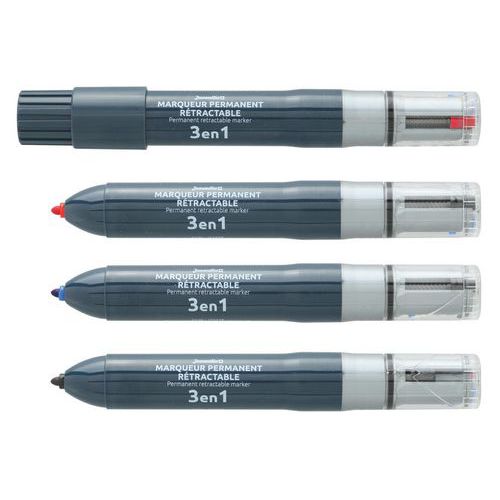 Pennarello indelebile 3 colori punta ricaricabile-Juvenilia,