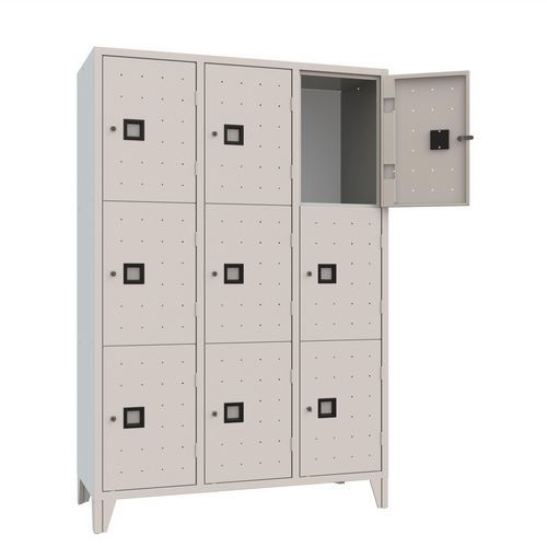 Armadio casellario monoblocco 9 posti grigio chiave,