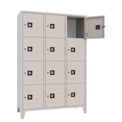 Armadio casellario monoblocco 12 posti grigio chiave,