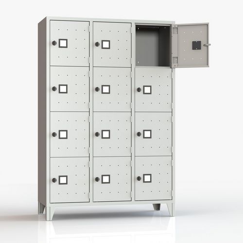 Armadio casellario monoblocco 12 posti grigio lucchetto,