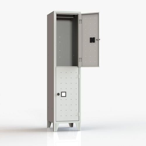 Armadio spogliatoio monoblocco 2 posti grigio lucchetto,