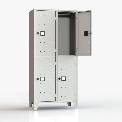 Armadio spogliatoio monoblocco 4 posti grigio lucchetto,