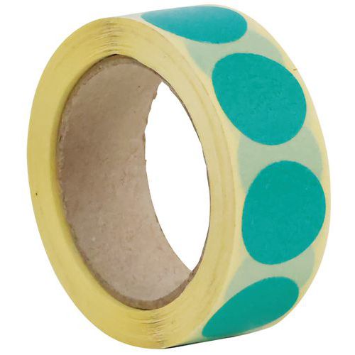 Dischetto adesivo rimovibile in rotolo verde - Manutan,