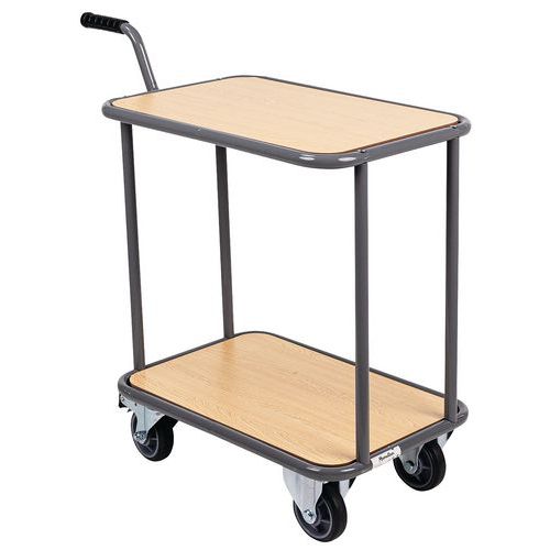 Carrello a 2 ripiani - Portata 200 kg - 600x400 mm - Manutan,