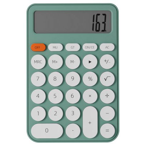 Calcolatrice da tavolo 12 cifre LCD 17 mm - verde,