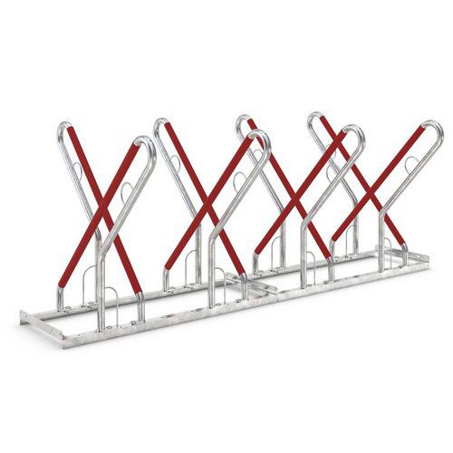 Portabiciclette acciaio galvanizzato XBF 8 posti incrociati,