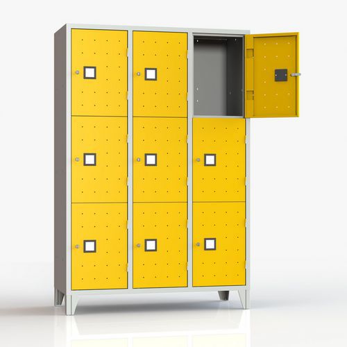 Armadio casellario monoblocco 9 posti giallo chiave,