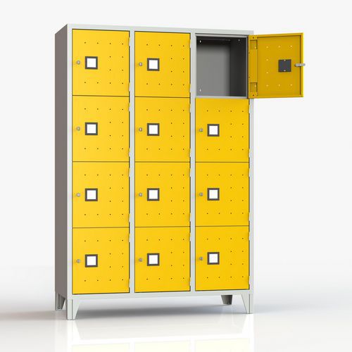 Armadio casellario monoblocco 12 posti giallo chiave,
