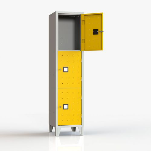 Armadio casellario monoblocco 3 posti giallo chiave,