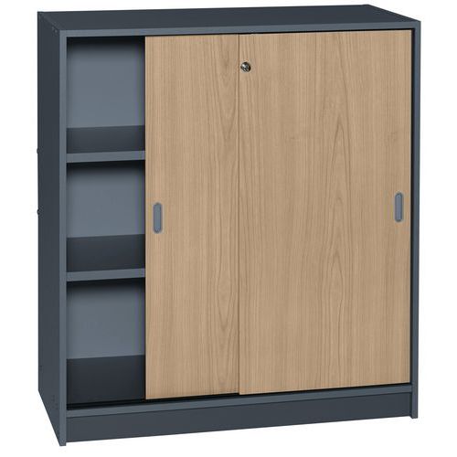 Armadio da ufficio con ante scorrevoli Antracite Altezza 100 cm 9534,