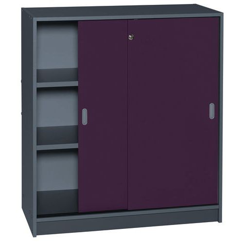 Armadio da ufficio con porte scorrevoli Antracite Altezza 100 cm 9536,