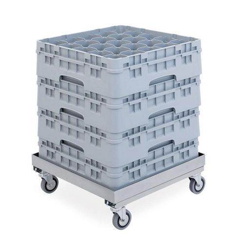 Carrello porta casse in inox 304 520x520 H 190 mm,