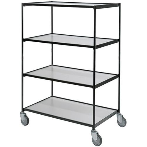 Carrello a ripiani nero 800x600 4 ripiani,