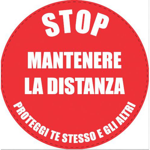 Adesivo da terra - segnaletica COVID 19 - STOP,