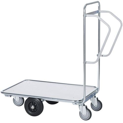 Carrello con piattaforma 850x620 mm con maniglie verticali - 300 kg,
