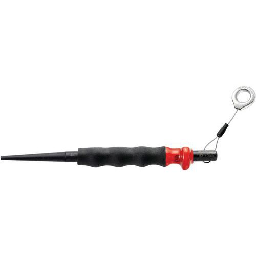 Cacciaspine con guaina con sistema di conservazione ergonomico,