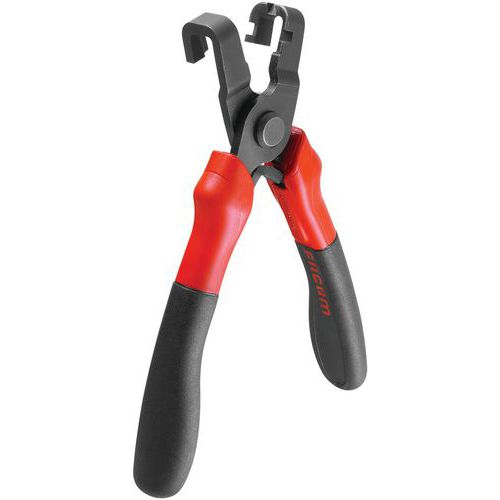 Pinza a scatto per allentare le fascette stringitubo,