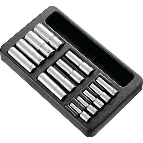 Modulo chiavi a bussola lunghe finitura cromata,