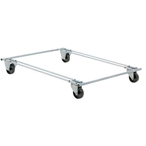 Base carrellata per pallet standard - 2 rotelle fisse 2 girevoli blu,