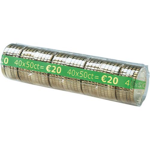 Blister portamonete in PET - Pezzi da 0,50 euro 40 pz/tubo,