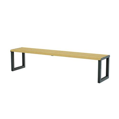 Panca piatta H24 in acciaio galvanizzato -Nero effetto legno,